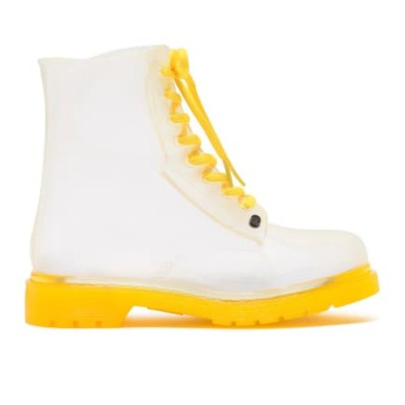 G-Six Workshop Shoes - NWOT G-Six Workshop Translucent Ginny Yellow Fluorescent Sole Rain boots